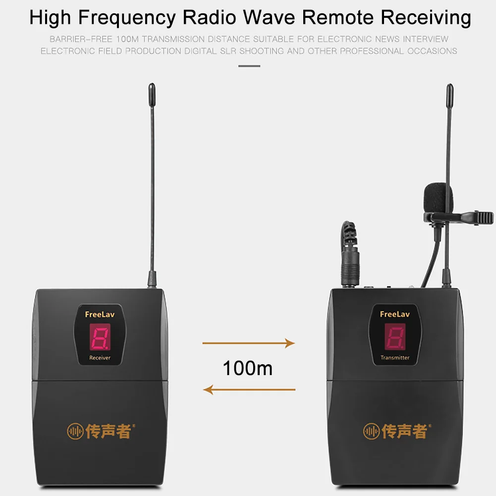 

UHF Public Speaking Battery Powered Portable Wireless Camcorder Audio Lecture Smartphone Transmitter Receiver PC DSLR Camera