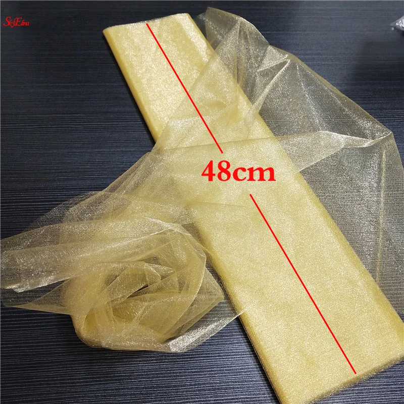 tulle organza fabric 5m/10m Sheer Crystal Organza Tulle Roll Fabric Draping Wedding Ceremony Party Home Decoration Wedding flowers arch 6z