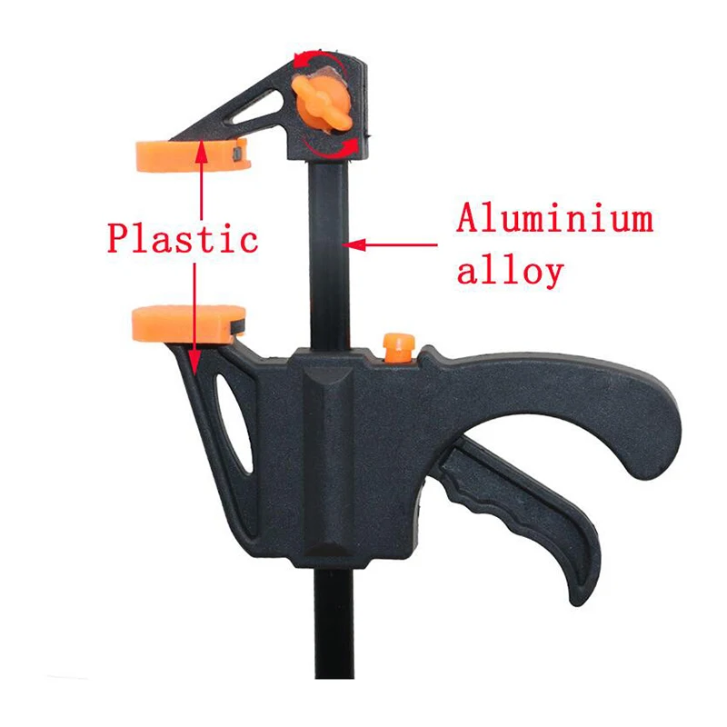 1pc 4 Inch Woodworking F Clamps Clip Quick Release Ratchet Bar Clamp Clip Grip Spreader Gadget Tool