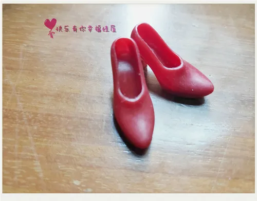 1/6 High Heel Shoes For Dolls For Licca Momoko Doll Blyth doll Shoes Fashion Plastic Shoes For Girls Dolls White Red Shoes 8