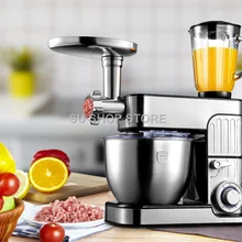 7L крышка из нержавеющей стали 6-ступенчатая Кухня шеф-повар Электрический Еда миксер венчик для взбивания яиц миксер для теста крем блендер соковыжималка мясорубка