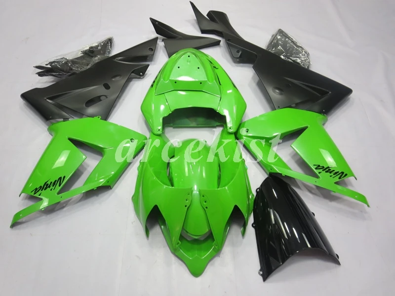 4 подарки ABS мотоцикл обтекатели комплект для Kawasaki Ninja ZX-10R ZX10R 2004 2005 04 05 Кузов Набор Белый Зеленый