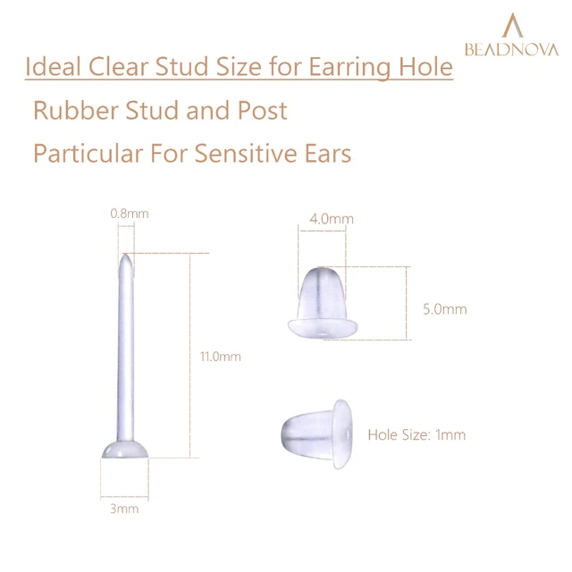 25 Pairs Of Transparent Plastic Earrings Clear Ear Hole, 55 OFF