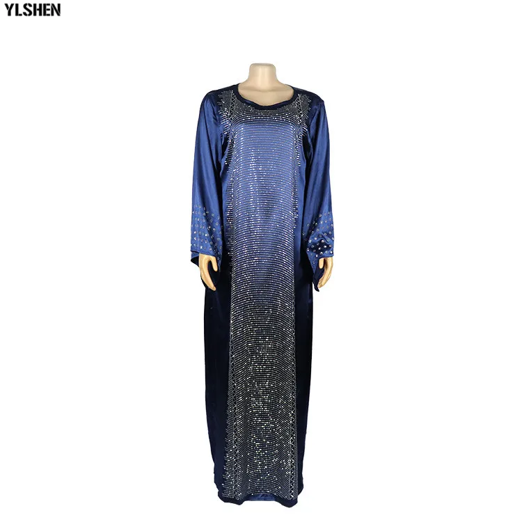 Plus Size African Dresses Abayas for Women Dashiki Diamond African Clothes Caftan Abaya Dubai Robe Evening Long Muslim Dress 16