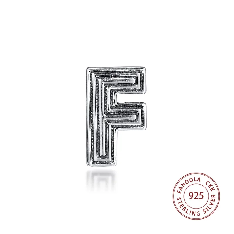 

Beads Fit Pandora Bracelet 925 Sterling Silver Charm Reflexions Letter F Clip Bead Charms for Jewelry Making berloques prata