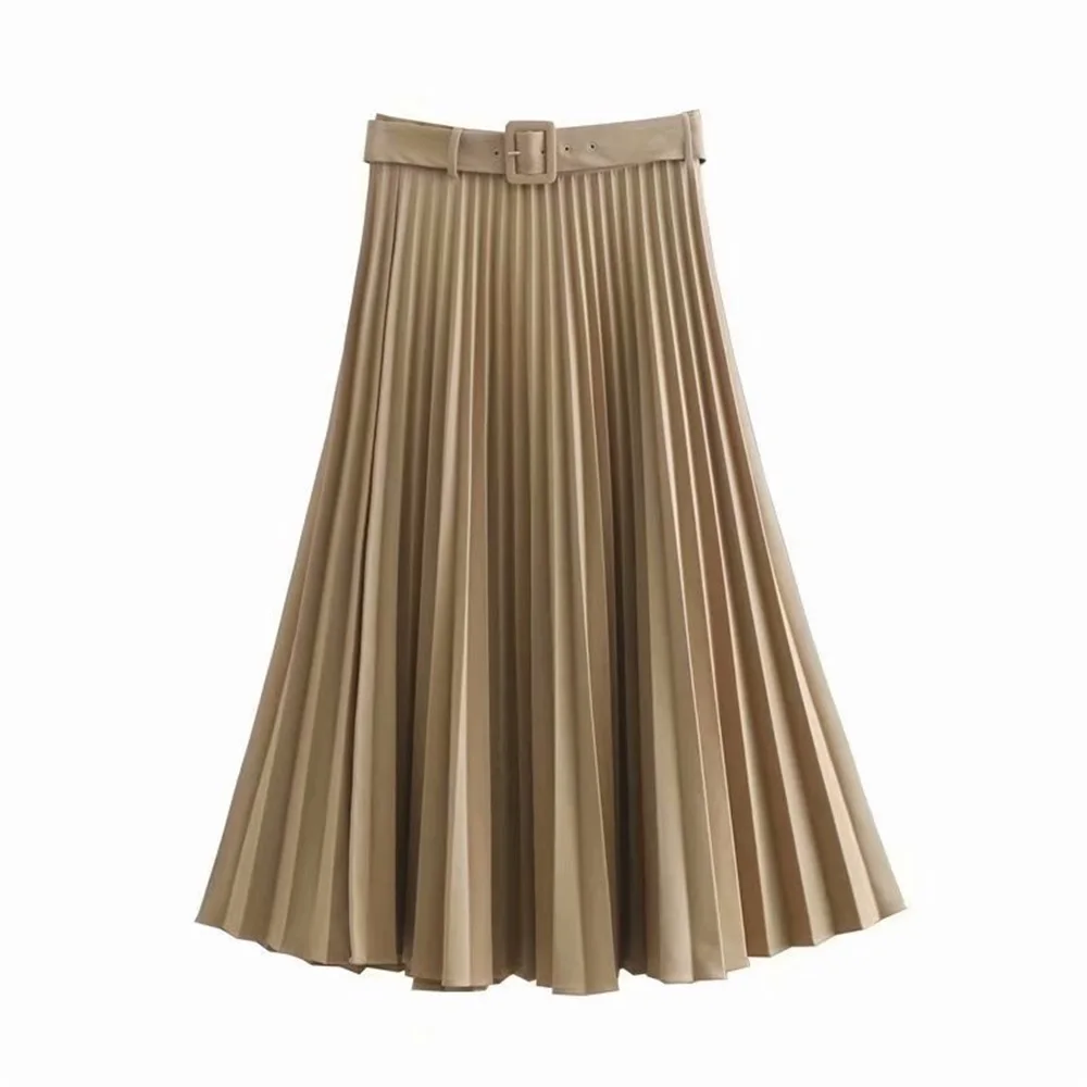 Новинка 2009 Женская юбка с поясом плиссированная темпераментная облегающая