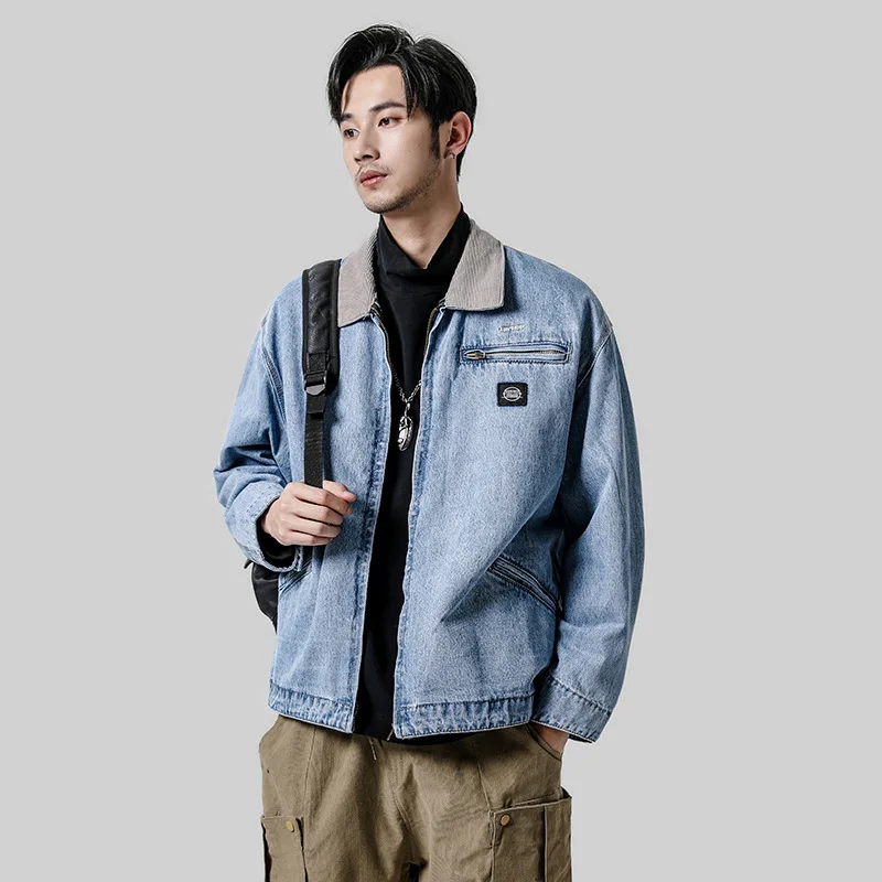 

City Where the Product 2019 Autumn Clothing New Style Washing Cowboy Blue Casual Men Jacket Men's Jeans Coat