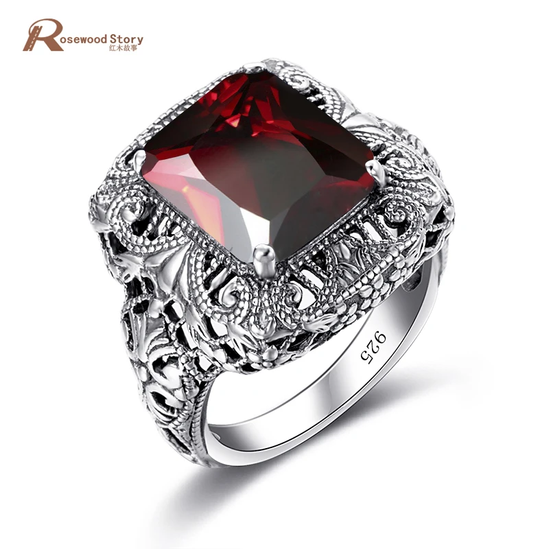 Женское Винтажное кольцо из серебра 925 пробы с крупным камнем|fashion jewelry big rings|925