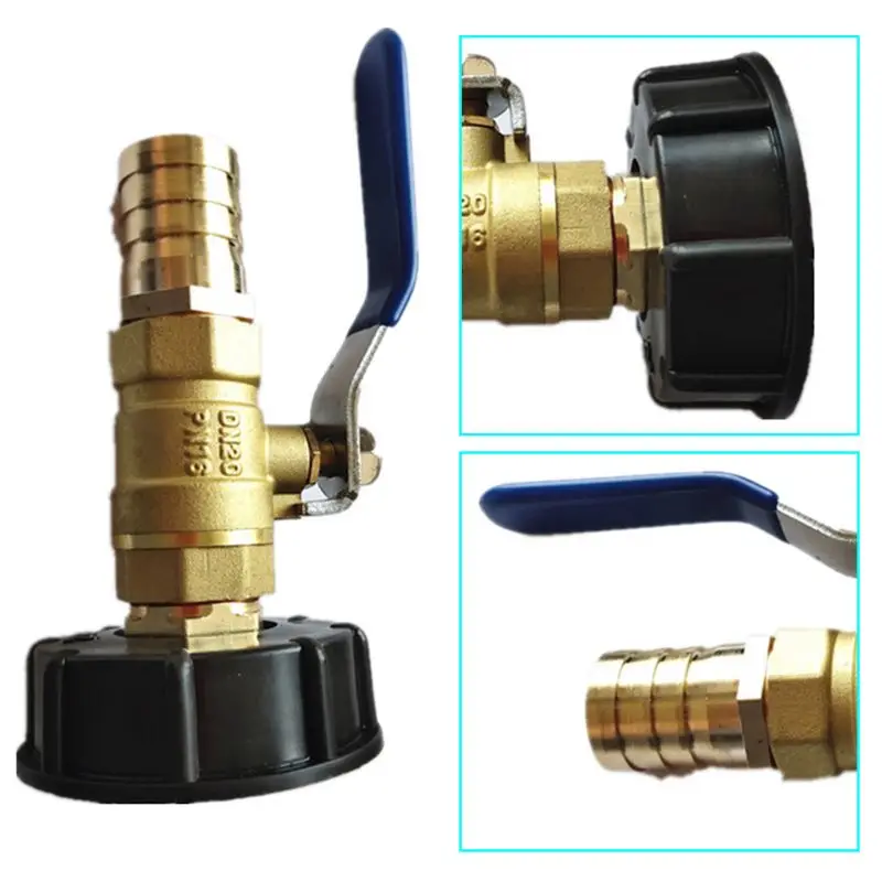 IBC Water Tank Adapter 1" Coarse Thread S60X6 Connector Water Butt Fitting Hose tank Full Flow Barb Oil Fuel For Garden Irrigati