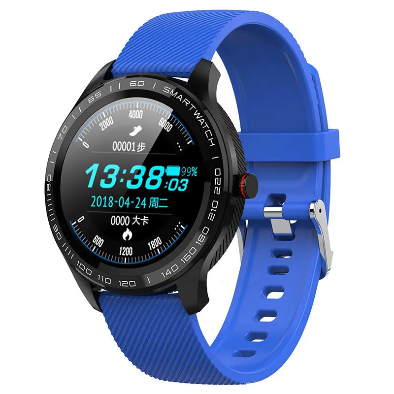 Blue Silicone Lokmate Bluetooth Fitnesss трекер SmartWatch для мужчин ECG PPG пульсометр кровяное давление музыка 5ATM водонепроницаемый смарт часы для Ios - Цвет: Blue Silicone