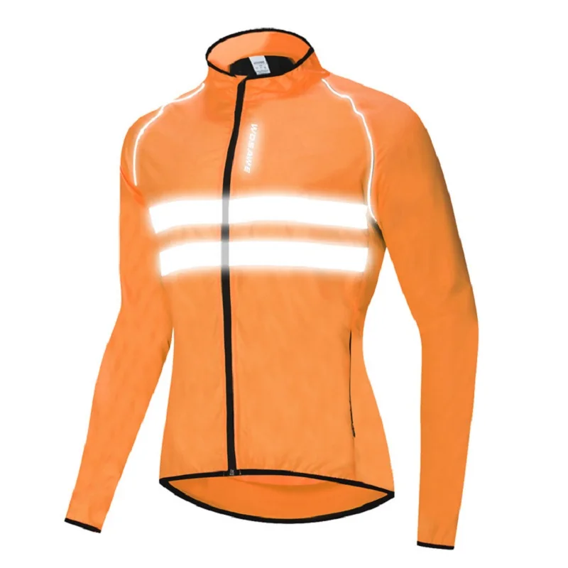 WOSAWE Ночная видимость велосипедная куртка мягкая удобная ветрозащитная велосипедная куртка водостойкая куртка-отражатель ветровка