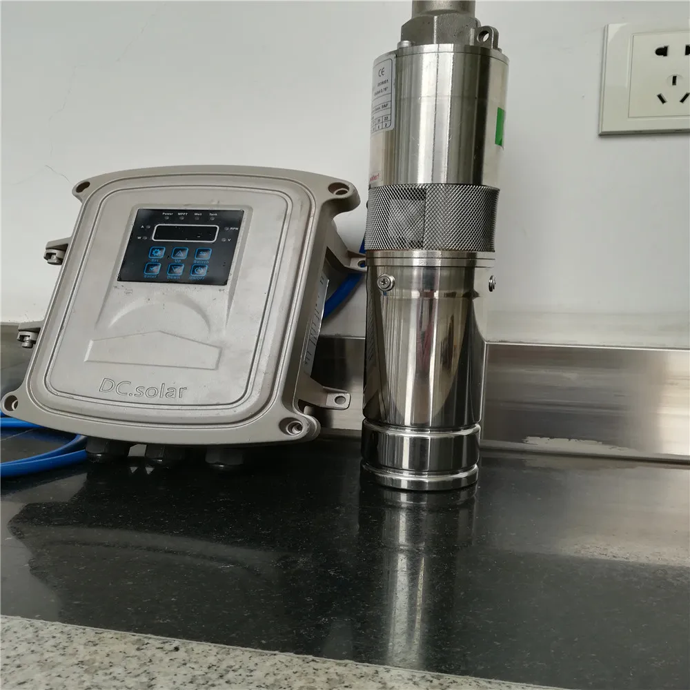 

Submersible Solar Pump 3G1.5/115-D36/50 54V 115M 500W Solar Array Power 660W 1.5m³/H 0.75‘’ Outlet With Mppt Function Controller