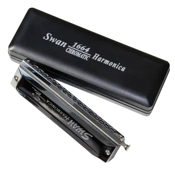 

Swan SW1664 Chromatic Harmonica C Key 64 Tones 16 Holes Mouth Organ with Storage Case and Cleaning Cloth for Kids & Adults