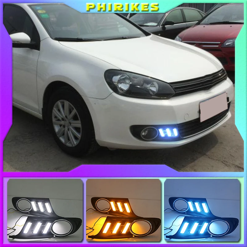 Дневные ходовые огни для Volkswagen Golf 6 Golf6 MK6 09-13 2 шт. светодиодные индикаторы дневные