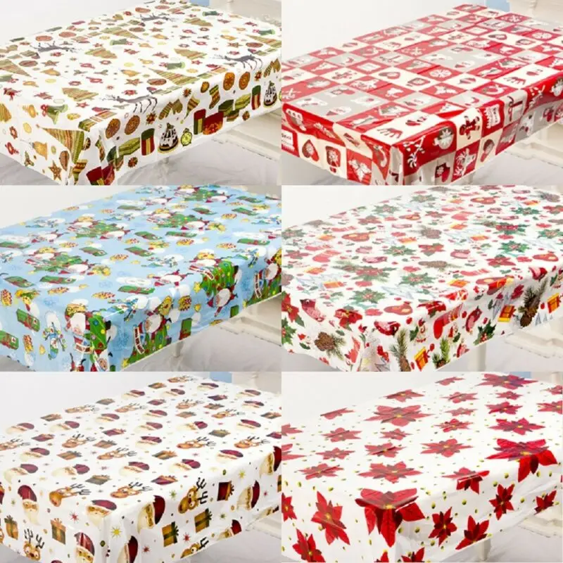 New Home Table Cloth Christmas Disposable Tablecloth Waterproof Antifouling Printed Innovative Holiday Xmas Decor 110*180cm