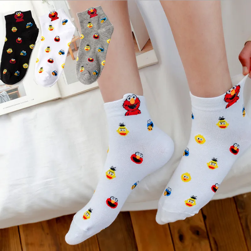 Korean Style Cartoon Women Socks Middle Tube Ins Fashion Funny Socks Cotton Stitch Cute Mujer Calcetines Meias for Autumn 53