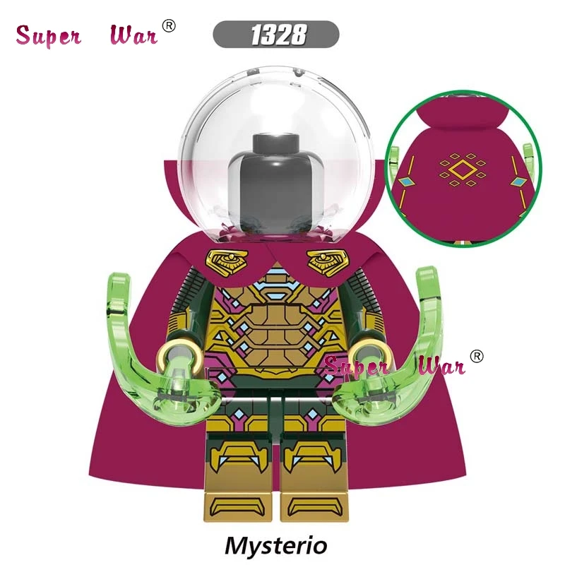 XH1328 50 шт. фильм Marvel Lizard четыре элемента Jonah MJ Человек-паук Mysterio Железный человек вдали от дома строительный блок для детей игрушки - Цвет: XH1328