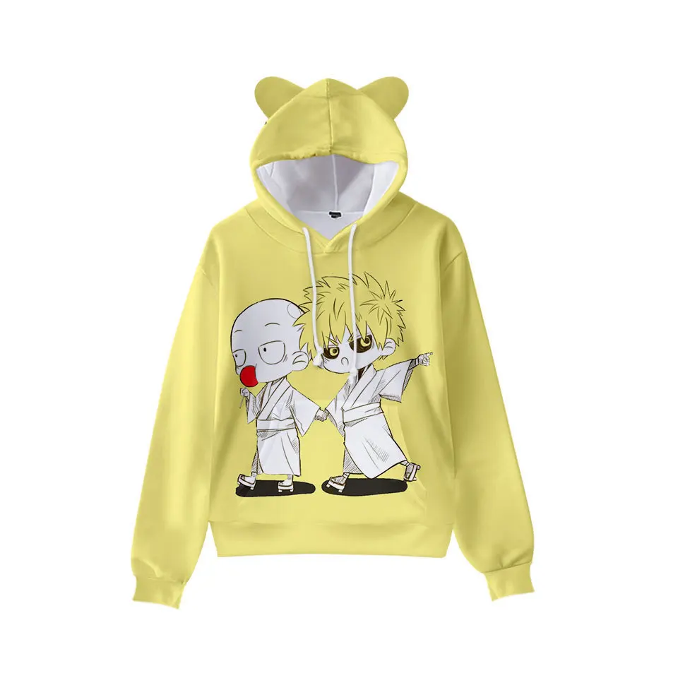Anime One Punch Man Cosplay Costume Saitama Oppai Kids Hoodies Cute Cat Ear Pullover boy/girls Hoodie Sweatshirt Children tops |