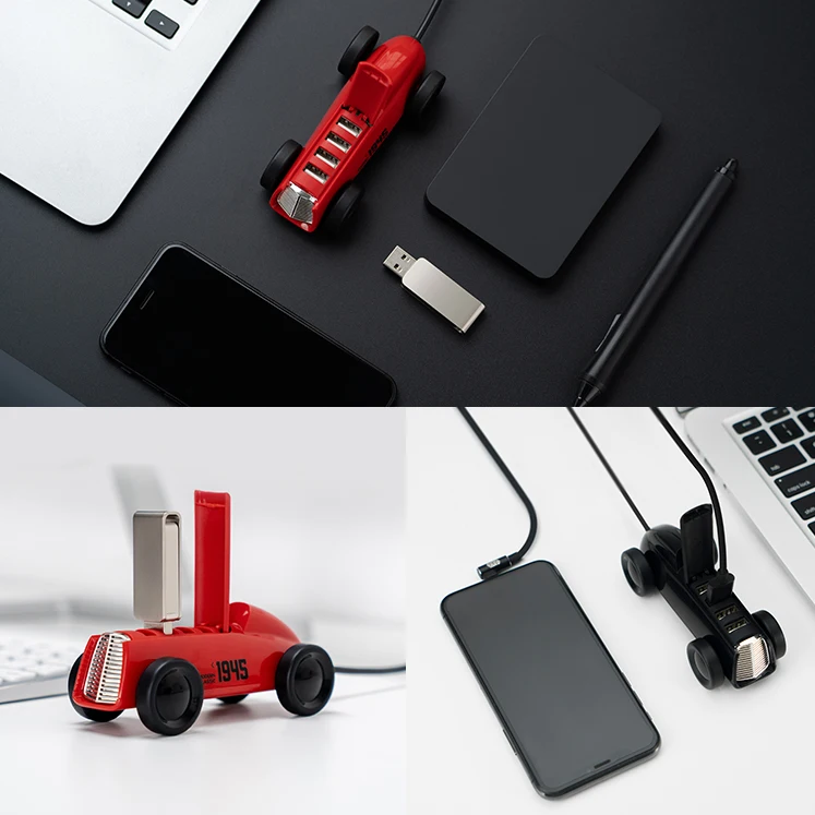 MI Mijia Bcase винтажный Автомобильный дизайн USB 2,0 концентратор разветвитель расширитель адаптер 4 порта Hab для телефона/U диск/беспроводная мышь/usb зарядка