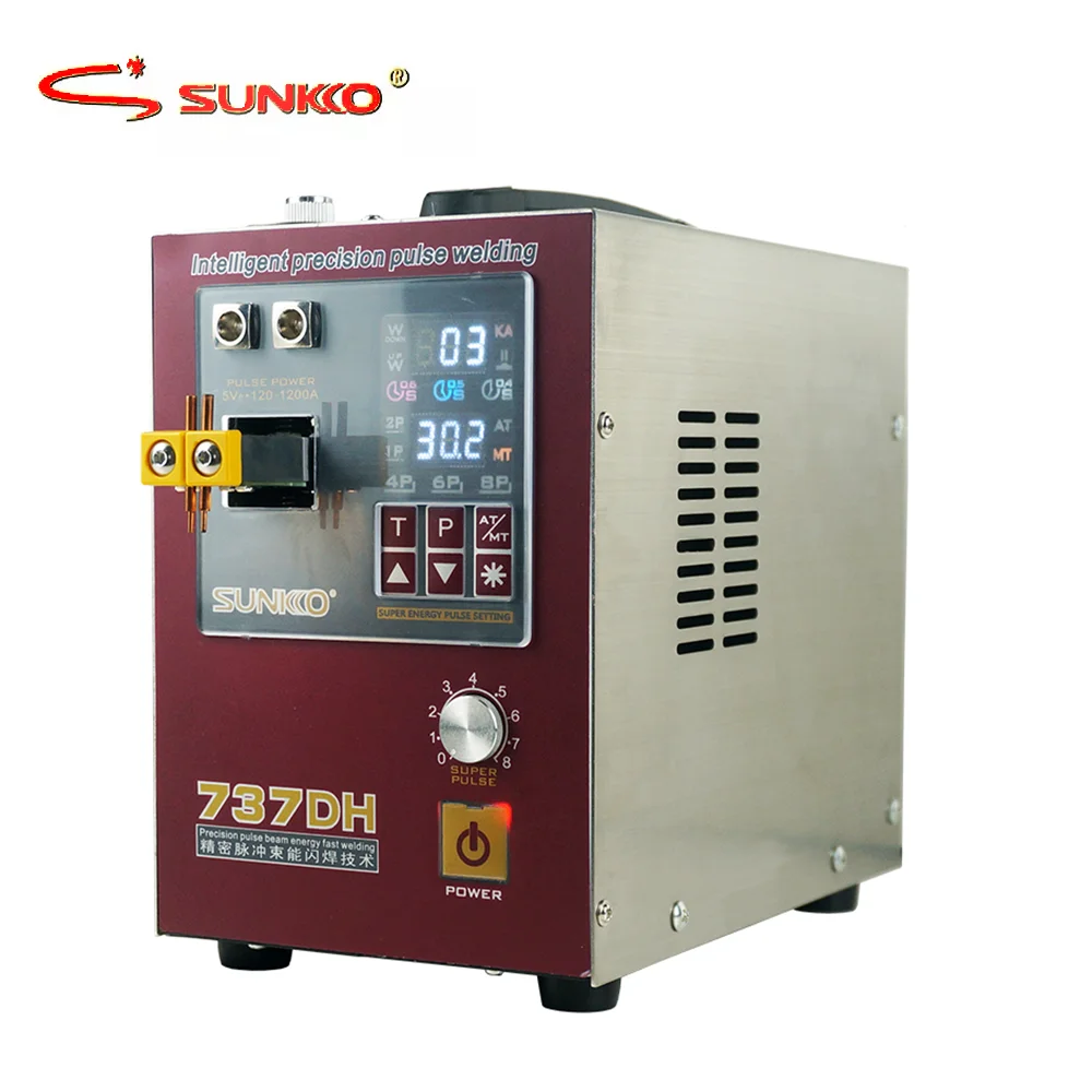 SUNKKO 737DH 스폿 용접기 4.3KW 고출력 자동 펄스 스폿 용접기 18650 리튬 배터리 용접기용 핸드 헬드 펜|스폿 ...