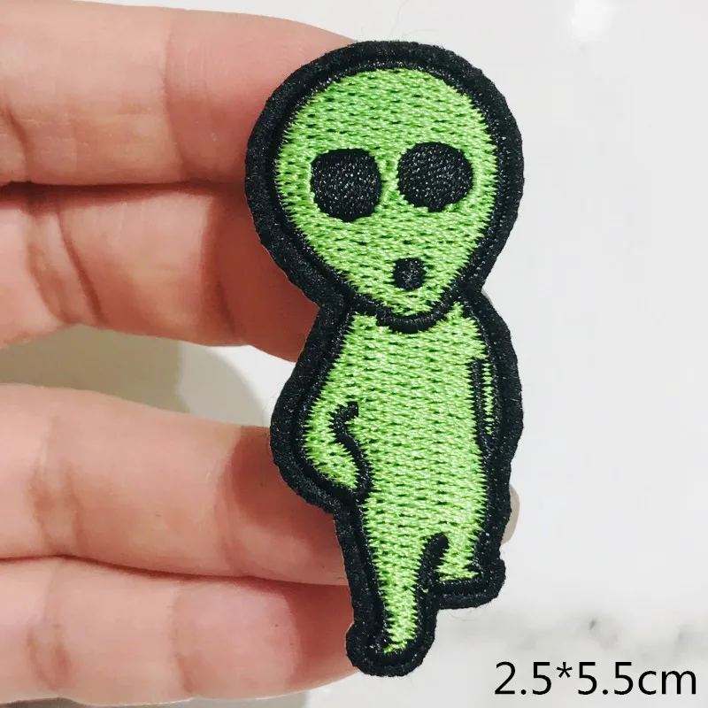 New Arrival Round Space Alien Rocket Eyes Stranger Things Ufo Iron Patch  For Clothing Punk Embroidered Diy Parches Applique - Patches - AliExpress