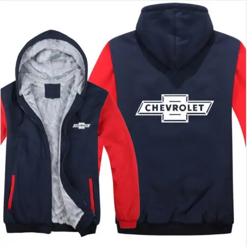 Chevrolet толстовки Мужская куртка зима высокое качество для мужчин повседневная шерстяная подкладка флис Chevrolet свитера с логотипами Толстовка - Цвет: 13