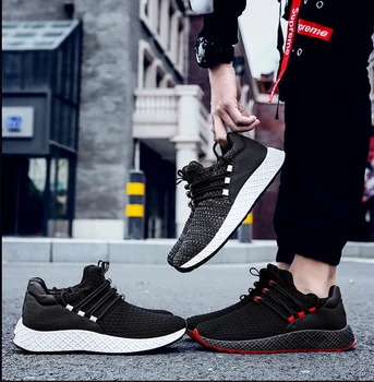 

Male Breathable Comfortable Sneakers Fashion Men Running Shoes Lace up Wear-resistant Men Sneakers zapatillas deportiva