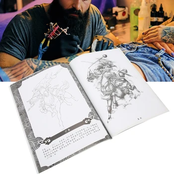 

70 Pages Ancient Figure Pattern Tattoo Book Tattoo Practice Template Book Accessory for Tattoo Permanent Makeup Printer Machine