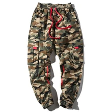 Мужская сумка с карманами брюки в стиле милитари шаровары беговые штаны Мужская хип-хоп мода Повседневное спортивные брюки уличная хипстерская одежда по аниме Harajuku брюки