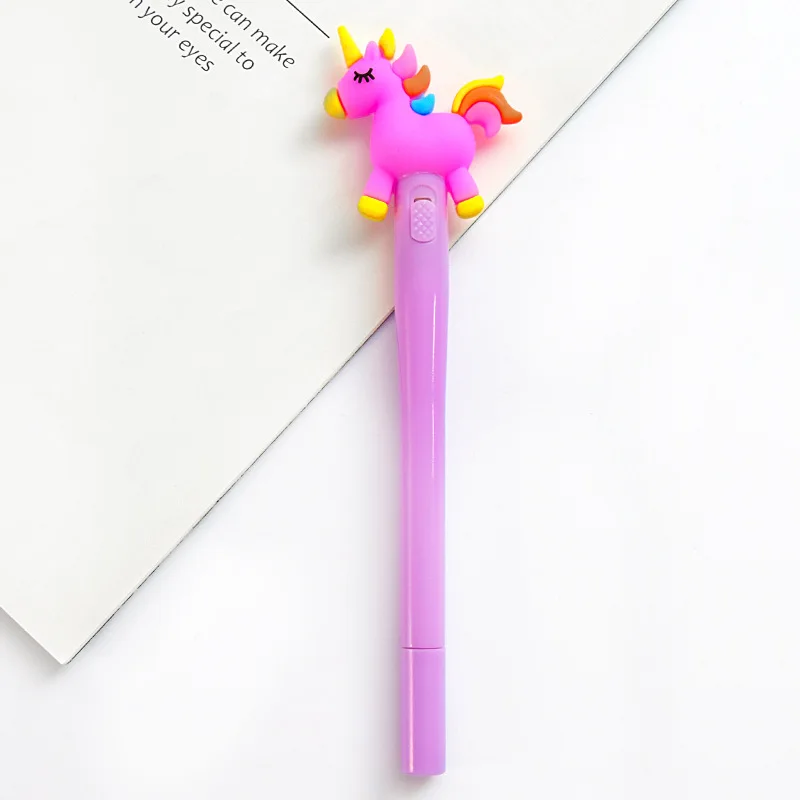 Net red creative cartoon unicorn light pen soft sister girl heart glowing gel pen cute personality writing pen - Цвет: B457-7