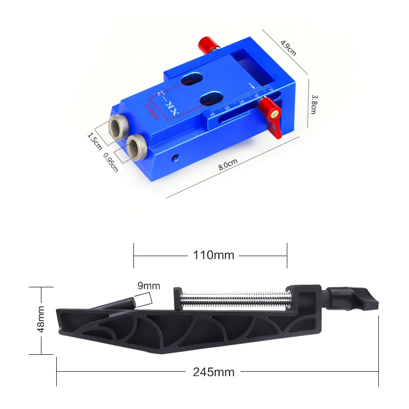XK-2 карманное наклонное отверстие джиг деревообрабатывающий плотник комплект тумблеры с сверлильным долото дерево 9,5 мм Дырокол локатор