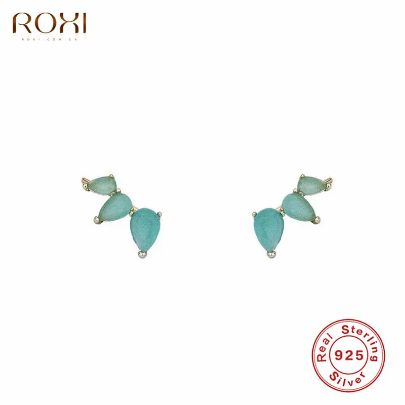 ROXI Boho Цветок серьги-клаймберы крошечные Капля воды, серьги со шпилькой, для Для женщин Bijoux(украшения своими руками) длинные серьги 925 пробы Серебряные серьги подарок