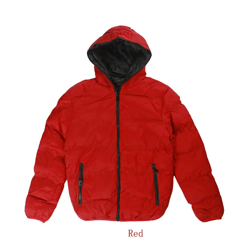 Зимняя хлопковая облегающая куртка с капюшоном большого размера разноцветная Зимняя Толстая куртка мужская спортивная одежда Одежда для мальчиков теплая парка мужская красная куртка