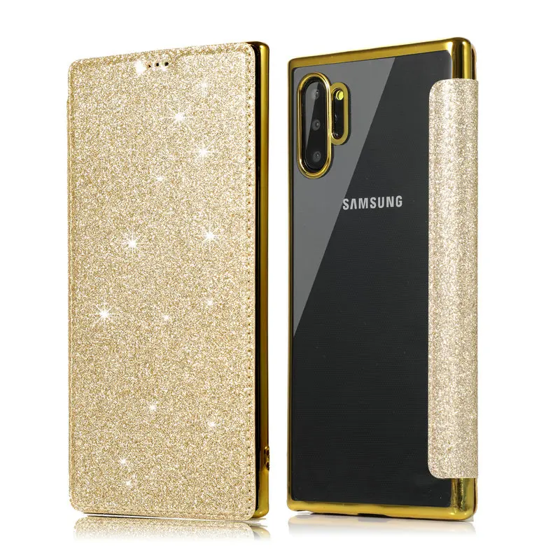 

Bling Sequins Crystal Case for Samsung Galaxy Note 10 Plus Etui Note10 5G Cover Luxury Flip for Coque Samsung Note 10 Plus Case