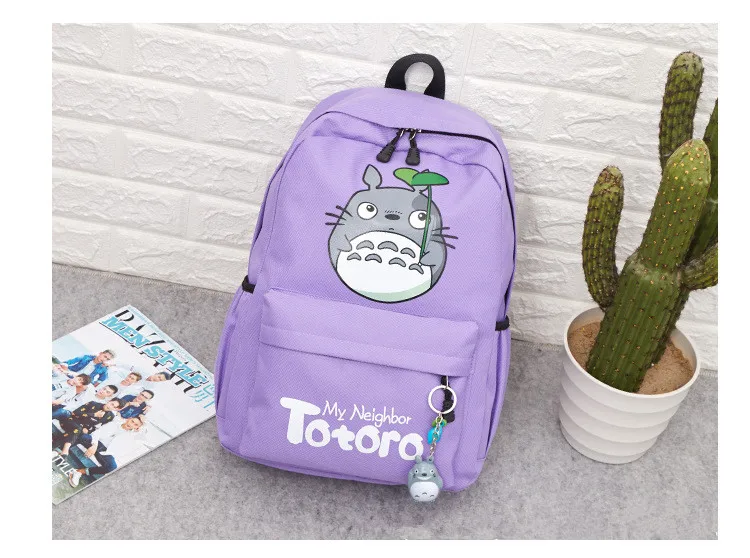 Anime Totoro Printed Canvas Backpack