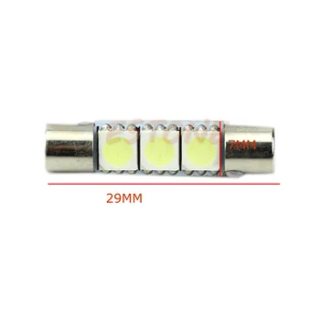 

2021 New 1pc White T6 5050 29mm 3-SMD LED Bulb For Car Sun Visor Vanity Mirror Fuse Light