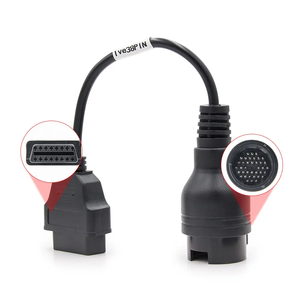 OBD2 Соединительный адаптер для грузовика IVECO 30/38 Pin OBD в OBD2 16Pin для Ивеко OBD OBD2 Диагностический авто инструмент OBD2 Удлинительный кабель