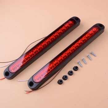 

CITALL Universal 2Pcs 25CM 15 LED 10-30V IP67 Red Sealed Trailer Truck RV Tail Rear Brake Stop Turn Light Lamp Bar