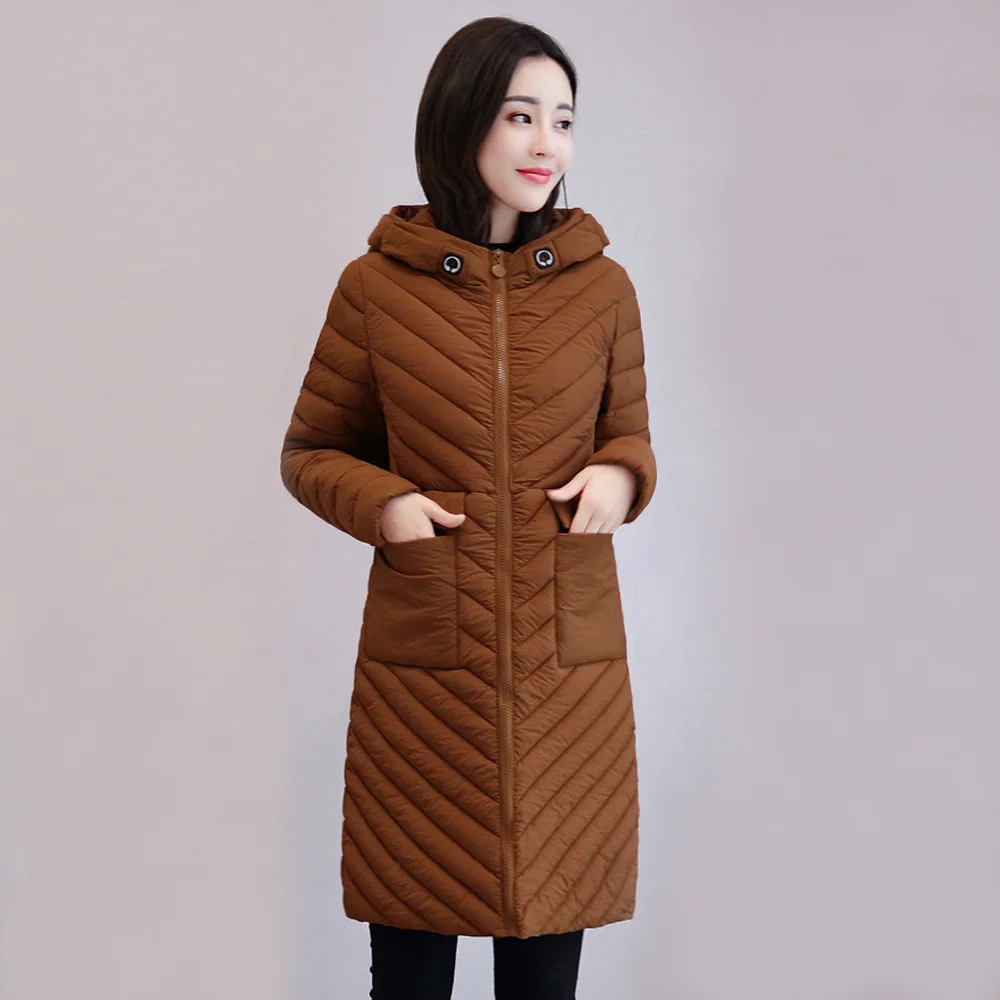 

Winter Korean-style Slim Fit Cotton-padded Clothes Women's Long Versatile Casual Warm Cotton Coat Women's Jr942