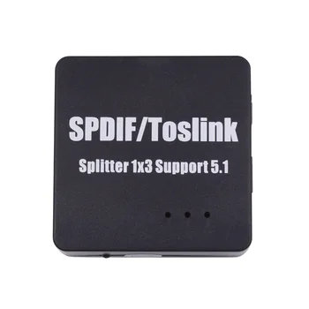 

Mini Optical Digital Audio Splitter Adapter Spdif Toslink 1 in 3 Out Support 5.1 DTS DOLBY-AC3 for Amplifier Premium Version