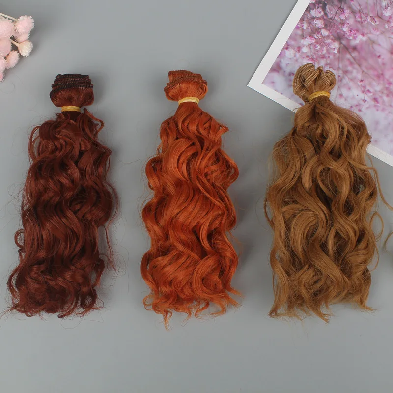 

15*100cm 1/6 1/4 1/3 Fashion Mini Tresses High-Temperature Screw Periwig Curly Wigs DIY Doll Hair Toy Toupee Kids Gifts
