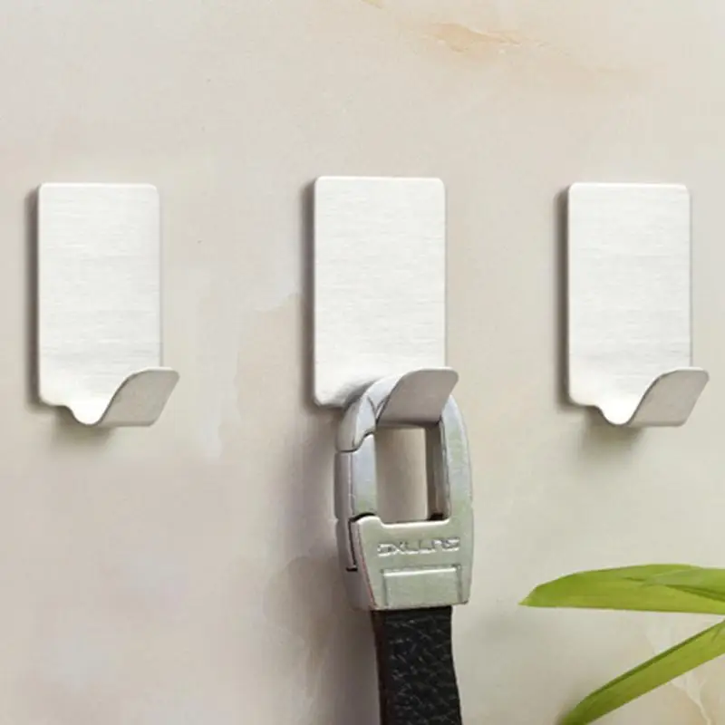 

8pcs Self Adhesive Home Wall Door Hanger Save Time and Energy for Convenience Stainless Steel Key Cap Holder Hooks