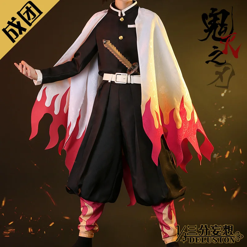 Rengoku Kyoujurou Демон убийца Косплей Костюм Rengoku Kyoujurou кимоно высокое качество дизайн Униформа - Цвет: Rengoku Kyoujurou