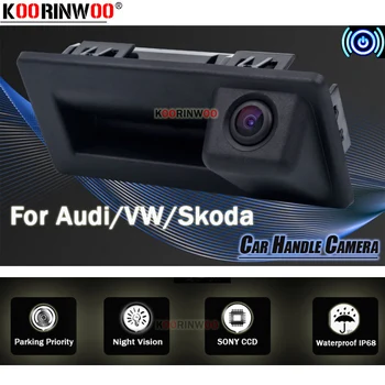 

Koorinwoo HD CCD Car Rear View camera Track Handle Button Camera for VW/Audi//Skoda Teramont Tiguan Touran Octavia C-TREK A6L A3