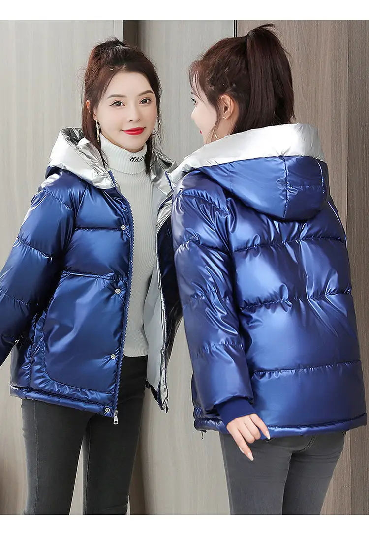Winter Jacket Women 2021 New Glossy Down Cotton Coat Winter Warm Down Jacket Parkas Thick Warm Cotton-Padded Coat Outwear Female Winter Jacket Women 2021 New Glossy Down Cotton Coat Winter Warm Down Jacket Parkas Thick Warm Cotton-Padded Coat Outwear Female