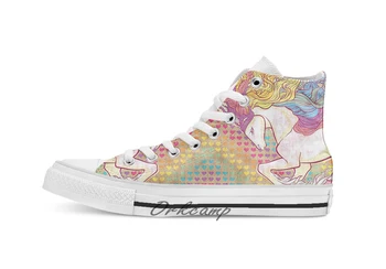 

Rampant Rainbow Custom Casual High Top lace-up Canvas shoes sneakers Drop shipping
