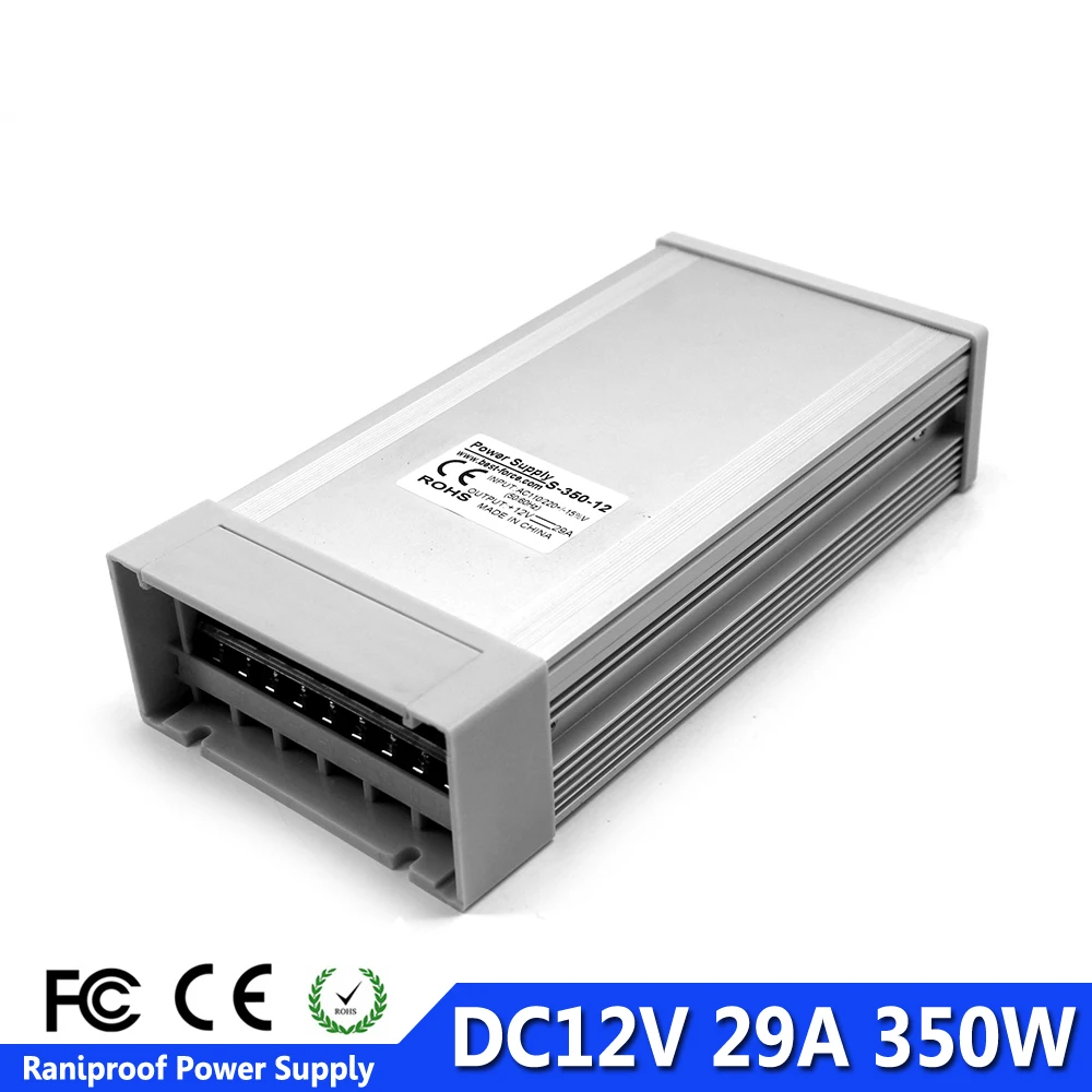 Одиночный непромокаемый переключатель питания DC5V DC12V DC24V 300 Вт 350 Вт трансформатор AC-DC открытый SMPS для светодиодной ленты свет лампы