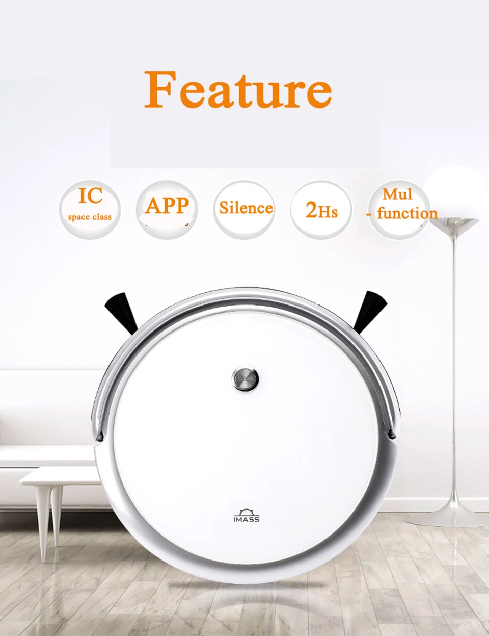 IMASS Robot Vacuum Cleaner Manufacturer Direct Supply App Partition Cleaning Whole House Planning Sweep the Floor Robot