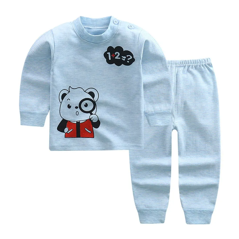 panda 65 Зимняя детская Модная хлопковая одежда для отдыха с длинными рукавами для маленьких мальчиков и девочек Мягкая Повседневная одежда - Цвет: panda 65