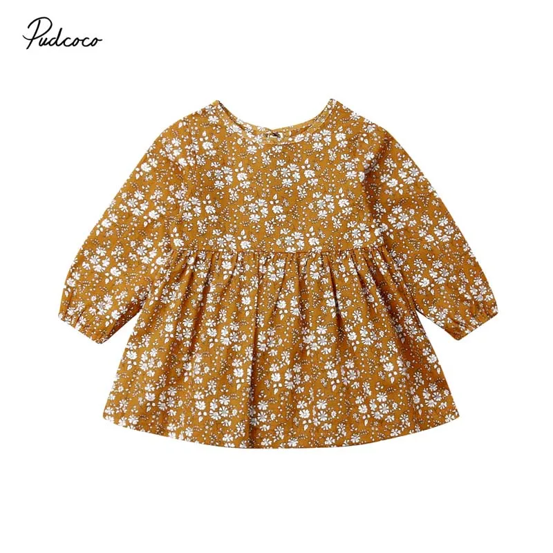 

2019 Baby Spring Autumn Clothing Toddler Infant Kids Baby Girl Floral Clothes Dress Tutu Dresses Casual Outfits Party Gown 6M-4T